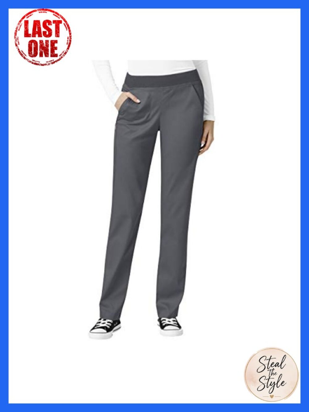 Knit Waist Cargo Scrub Pant Women's Modern Fit Medical Uniform Tapered Leg Pull